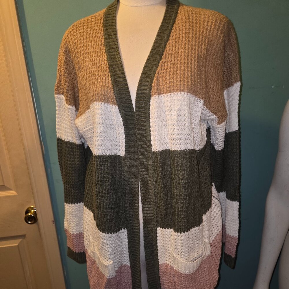 NWT SZ 1 X  FULL CIRCLE TRENDS  MULTI COLORED WOMEN'S SWEATER